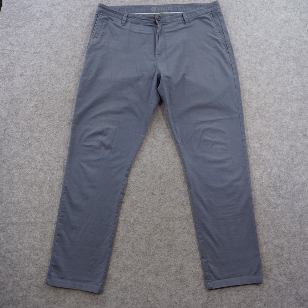 Vuori Pants Mens 36 Gray Collins Chino Casual Stretch Straight Leg Flat Front